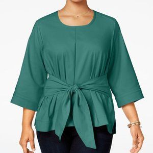 EUC Plus Size Melissa Mccarthy Seven Tie Front Blouse  - Size 2X